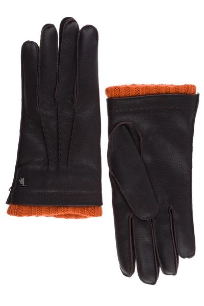 Shop Tod's Men's Leather Gloves In Black