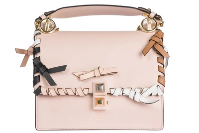 Shop Fendi Women's Leather Shoulder Bag Kan I In Pink
