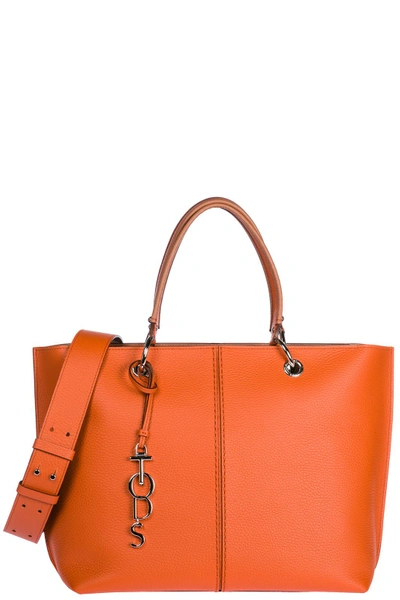 Shop Tod's Women's Leather Shoulder Bag Joy In Orange