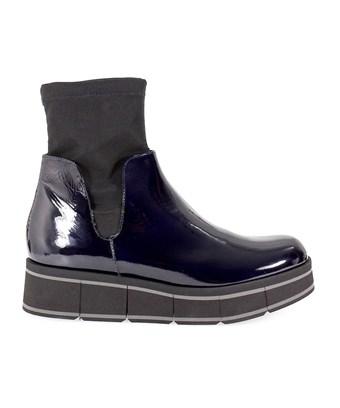ladies patent leather ankle boots