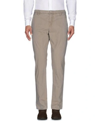 Shop Dondup Man Pants Beige Size 35 Cotton, Elastane