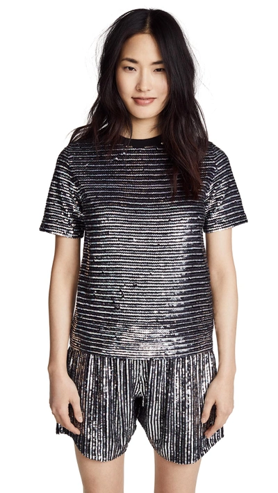 Shop Ashish Pinstripe T-shirt In Disco Stripe