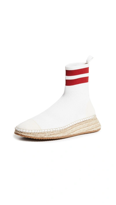 Shop Alexander Wang Dylan Knit Espadrilles In White/red