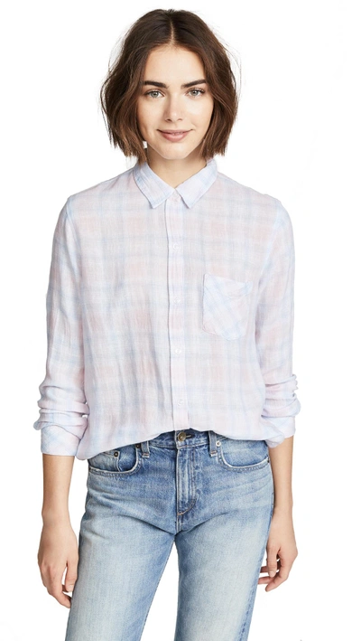 Shop Rails Charli Button Down Shirt In White Blush Sky