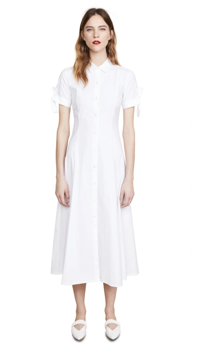 Shop Theory Tie Sleeve Shirtdress In White