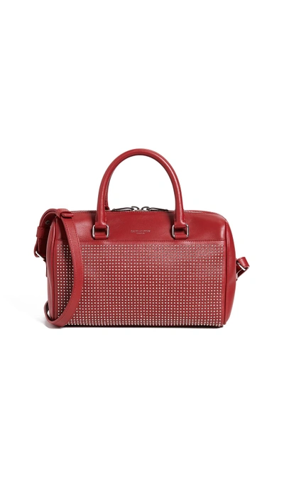 Shop Ysl Studded Baby Duffel Bag In Red