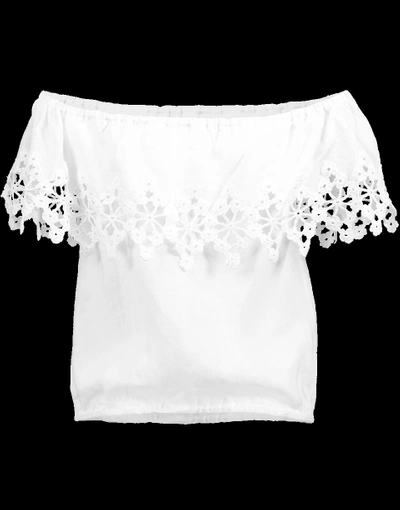 Shop Temptation Positano Off Shoulder Crochet Blouse In White