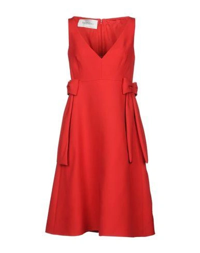 Shop Valentino Knee-length Dresses In Red