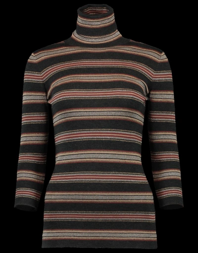 Shop Brunello Cucinelli Striped Pullover In Onyx-brr