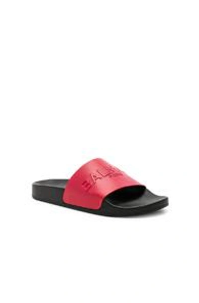 Shop Balmain Leather Calypso Sandals In Red