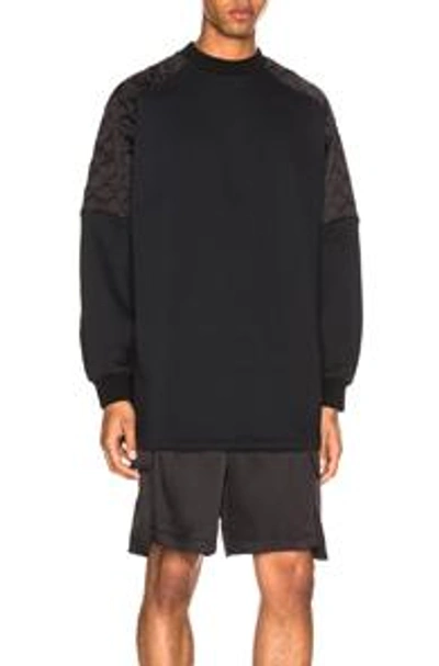 Shop Versace Oversized Silk Quilted Sweatshirt In Black