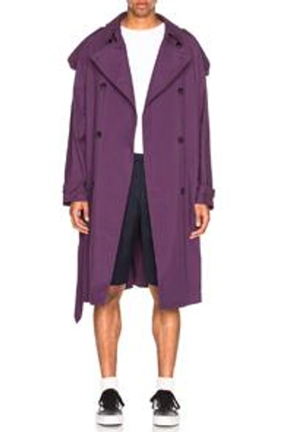 Shop Raf Simons Trench Coat In Purple