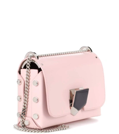 Shop Jimmy Choo Lockett Petite Leather Shoulder Bag In Pink