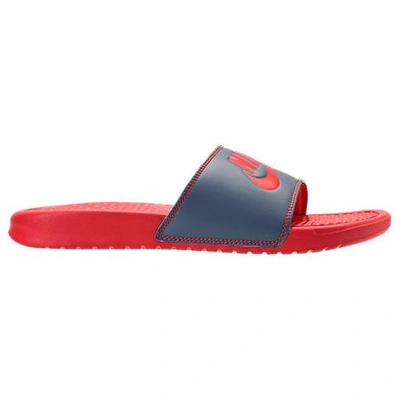 Shop Nike Women's Benassi Jdi Swoosh Slide Sandals, Red