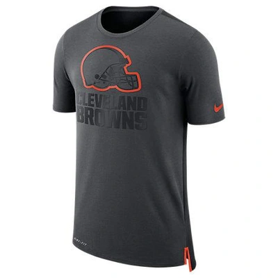 Shop Nike Men's Cleveland Browns Nfl Mesh Travel T-shirt, Grey
