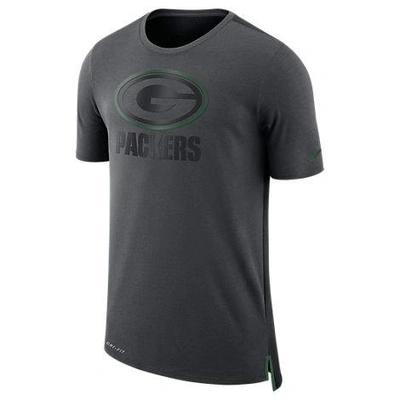Shop Nike Men's Green Bay Packers Nfl Mesh Travel T-shirt, Grey