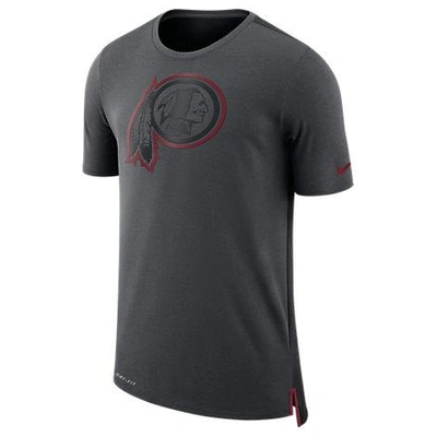 Shop Nike Men's Washington Redskins Nfl Mesh Travel T-shirt, Grey