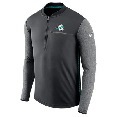 Shop Nike Men's Miami Dolphins Nfl Coaches Half-zip Jacket, Grey