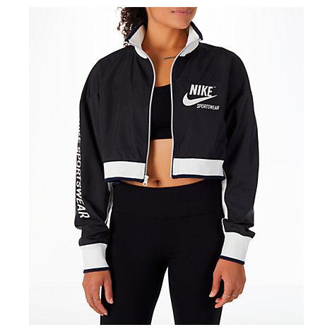 nike crop jacket black