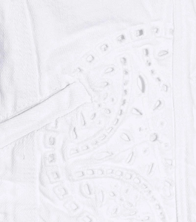Shop Isabel Marant Rena Lace-trimmed Denim Jacket In White