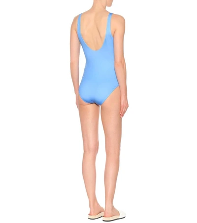 Shop Ganni Snack Attack Swimsuit In Blue