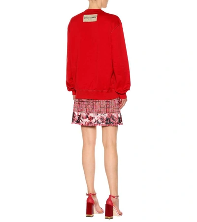 Shop Dolce & Gabbana Embellished Cotton Sweatshirt