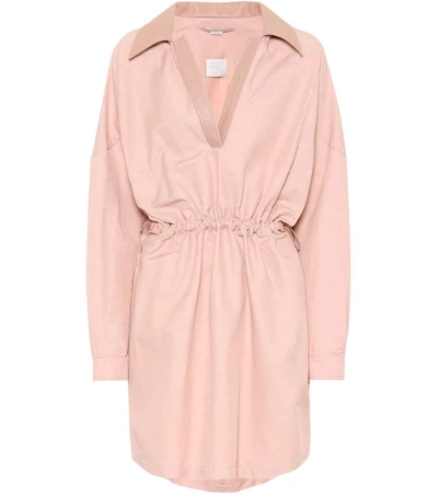 Shop Stella Mccartney Cotton And Linen-blend Dress In Pink