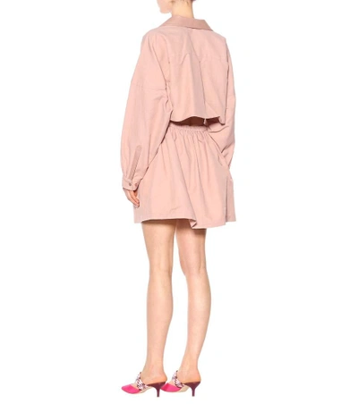 Shop Stella Mccartney Cotton And Linen-blend Dress In Pink
