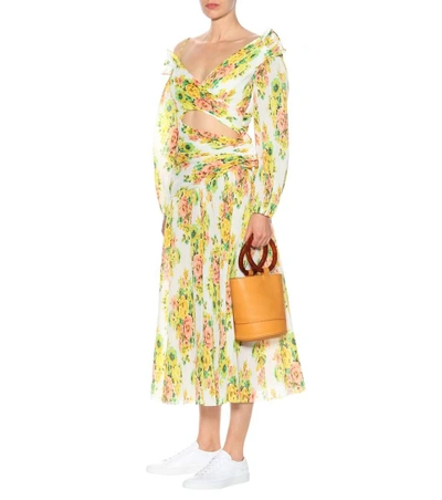 ZIMMERMANN GOLDEN SURFER PLEATED MIDI DRESS 