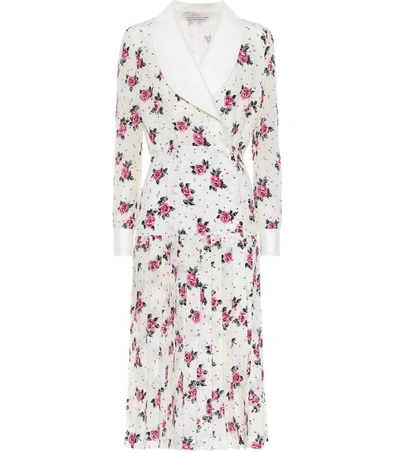 Shop Alessandra Rich Floral-printed Silk Dress