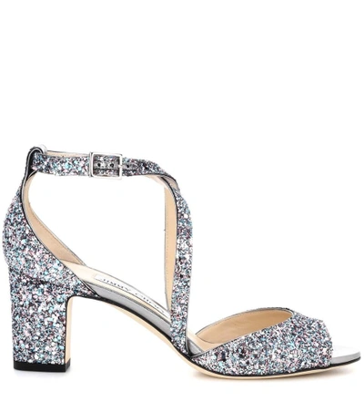 Shop Jimmy Choo Carrie 65 Glitter Sandals In Multicoloured