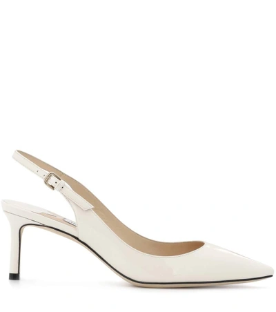 Shop Jimmy Choo Erin 60 Patent Leather Slingback Pumps In White