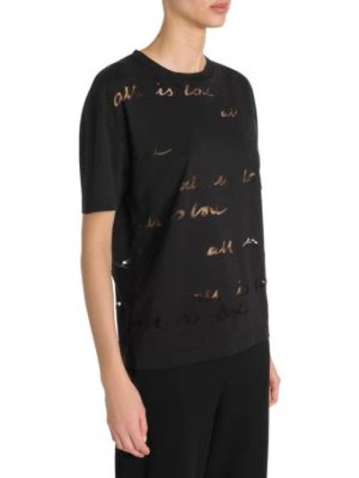 Shop Stella Mccartney All Is Love Devore T-shirt In Black