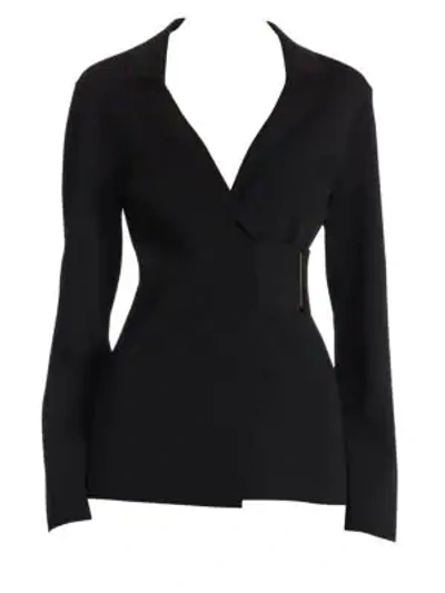 Shop Stella Mccartney Belted Wrap Jacket In Black