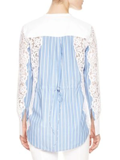 Shop Sandro Deve Lace Shirting Top In Sky Blue