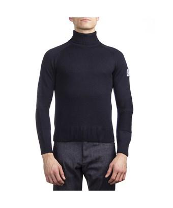Moncler Men's Virgin Wool Turtleneck Sweater Navy Blue | ModeSens