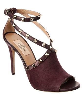 valentino rockstud suede sandal