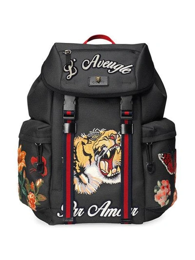 Shop Gucci Techpack With Embroidery In Black