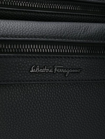 Shop Ferragamo Logo Shoulder Bag In Black