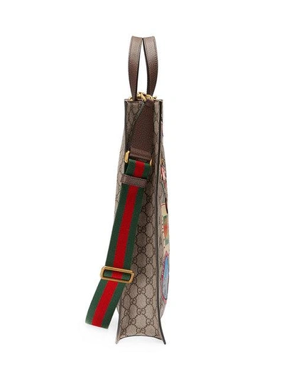 Shop Gucci Courrier Soft Gg Supreme Tote In Neutrals