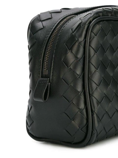 Bottega Veneta Canvas And Intrecciato Leather Washbag In Black | ModeSens