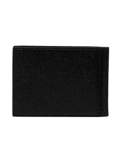 Shop Thom Browne Money Clip Leather Wallet In Black