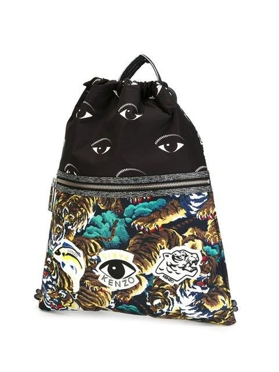 Shop Kenzo Multi Icon Drawstring Backpack In Multicolour