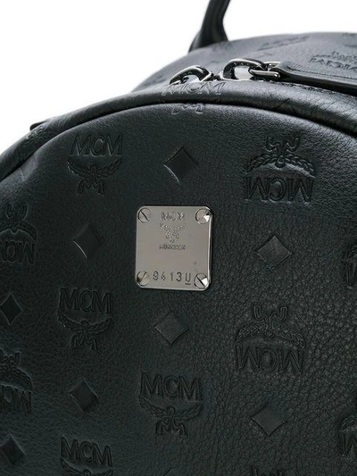 Shop Mcm Logo Print Backpack - Black