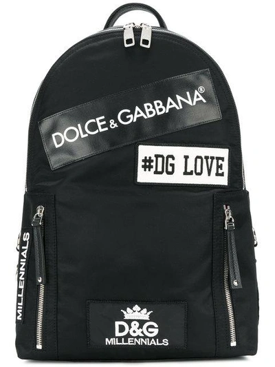 Shop Dolce & Gabbana Patches Backpack In Black