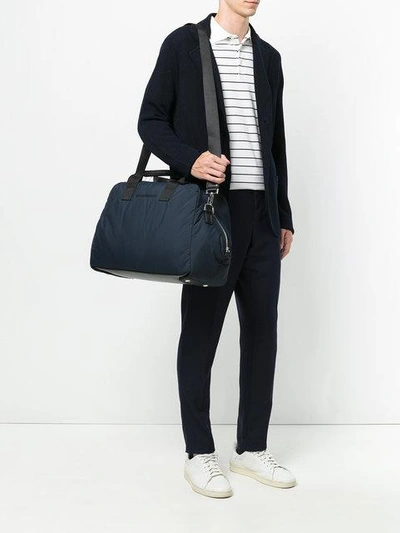 Shop Emporio Armani Zipped Holdall In Blue