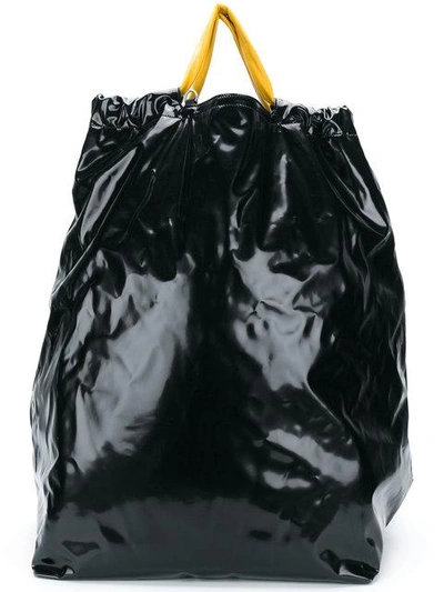 Shop Maison Margiela Contrast Top-drawstring Backpack - Black