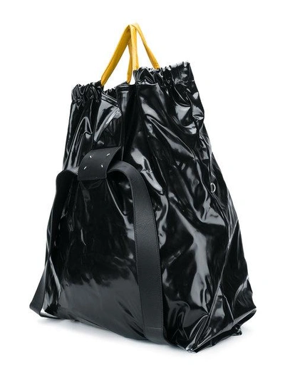 Shop Maison Margiela Contrast Top-drawstring Backpack - Black