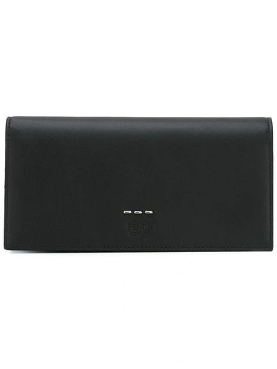 Shop Fendi Logo Stamp Wallet - Black