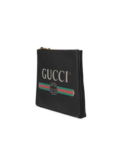 Shop Gucci Print Pouch In Black